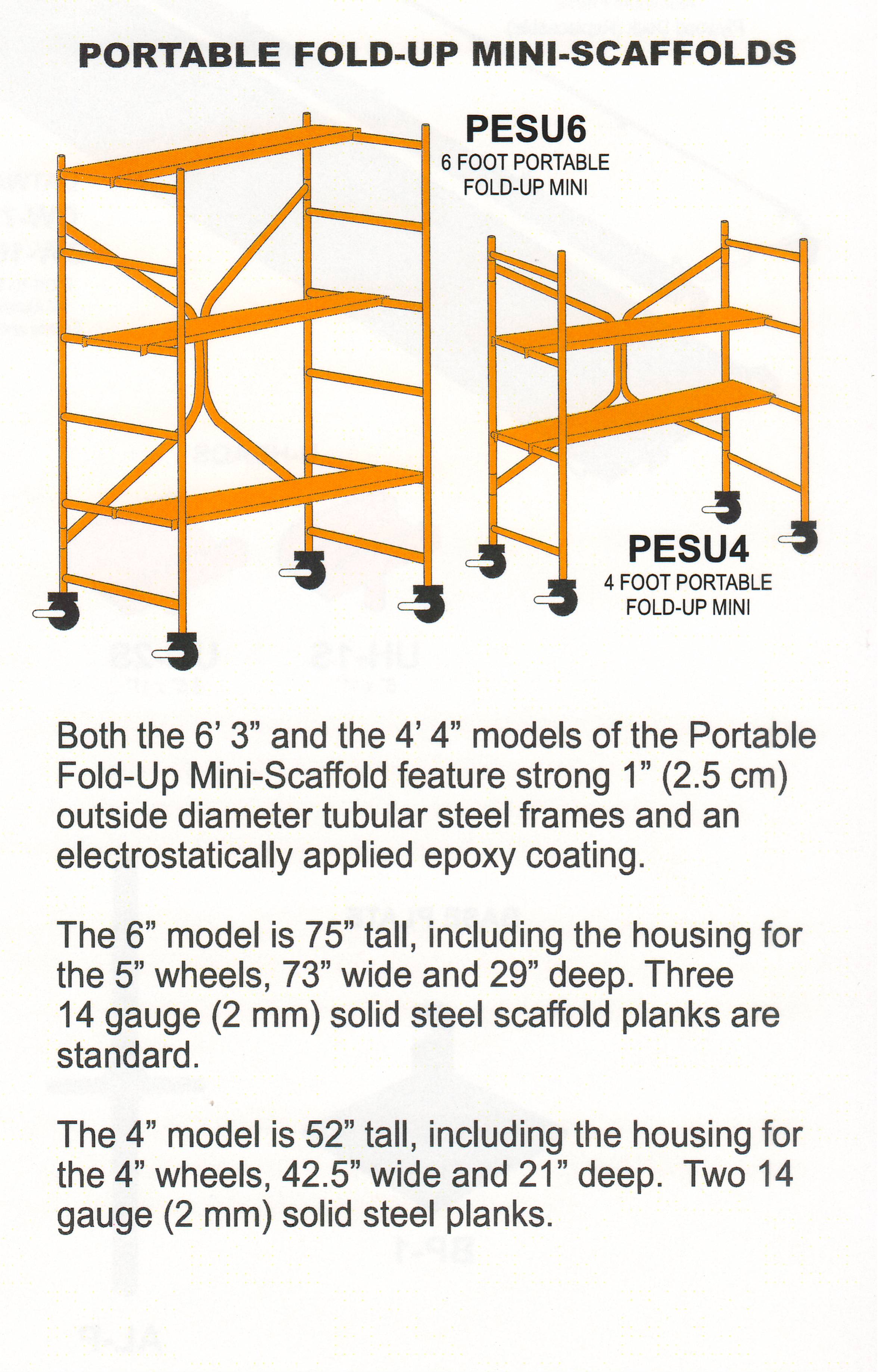 Portable fold up mini-scaffolds