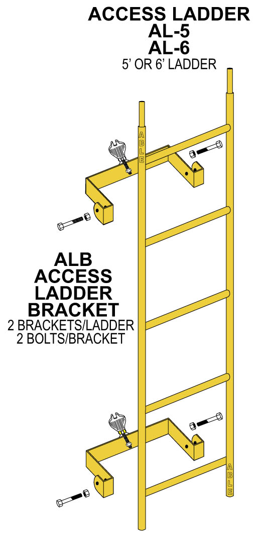 Scaffold access Ladder bracket and access ladder